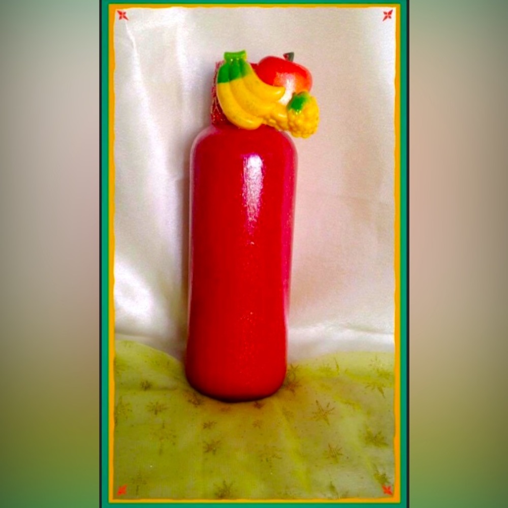 Hand Crafted Fruit Passion Gypsy Bottle Tropical Beachy Decor